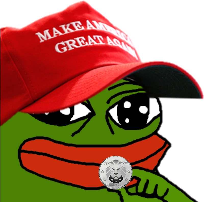 One You Green Red Cartoon Headgear - Make America Great Again Hat Pepe (799x807), Png Download