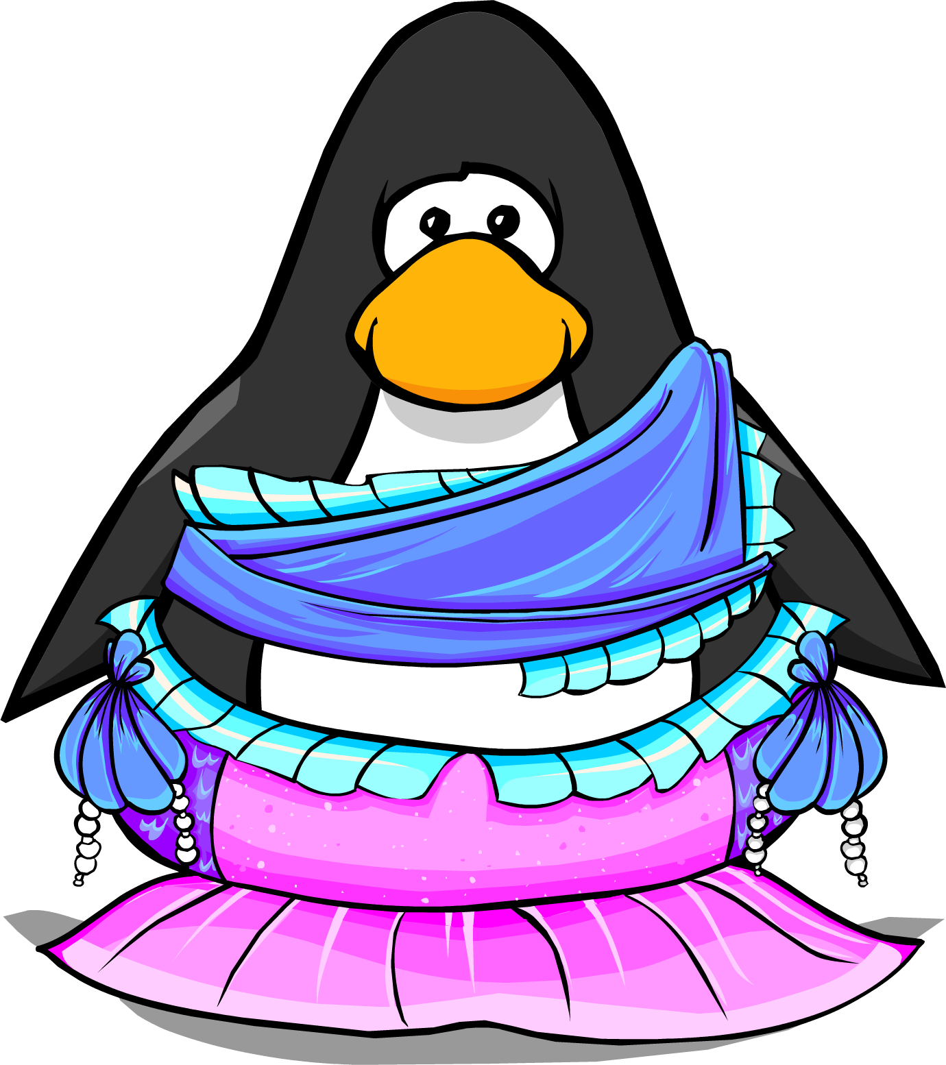 Blue Mermaid Costume On A Player Card - Club Penguin (1380x1554), Png Download