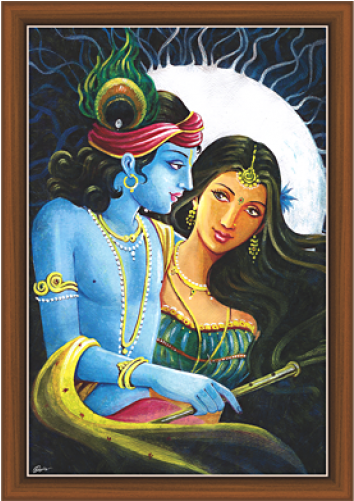 Radha Krishna Paintings - Painting (500x500), Png Download