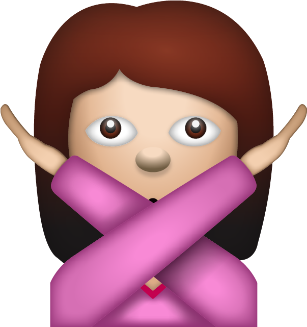 Woman Saying No Emoji - Crossed Arms Emoji Transparent (640x640), Png Download