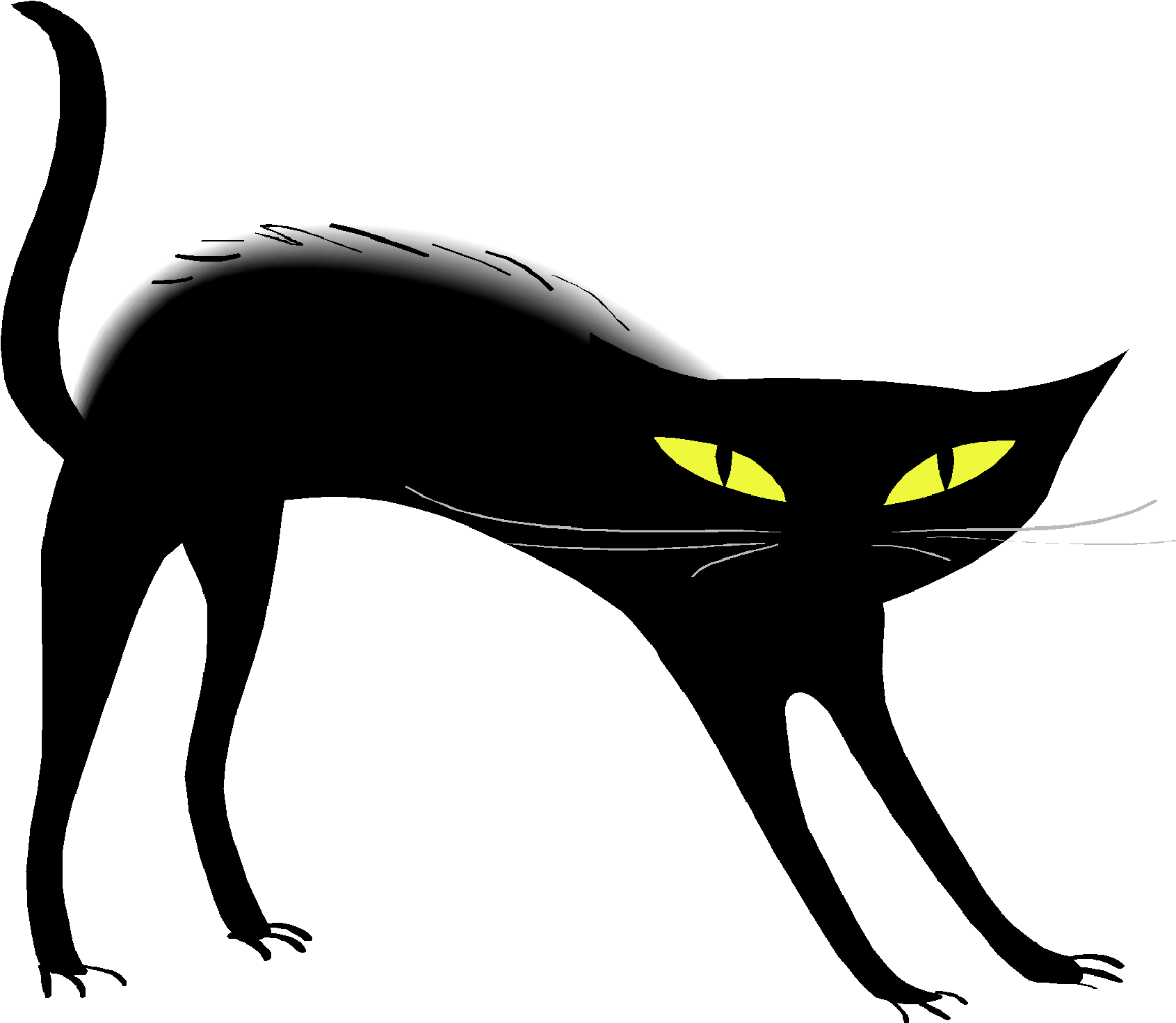 Black Cat Png Pic - Halloween Symbols Black Cat (1700x1475), Png Download