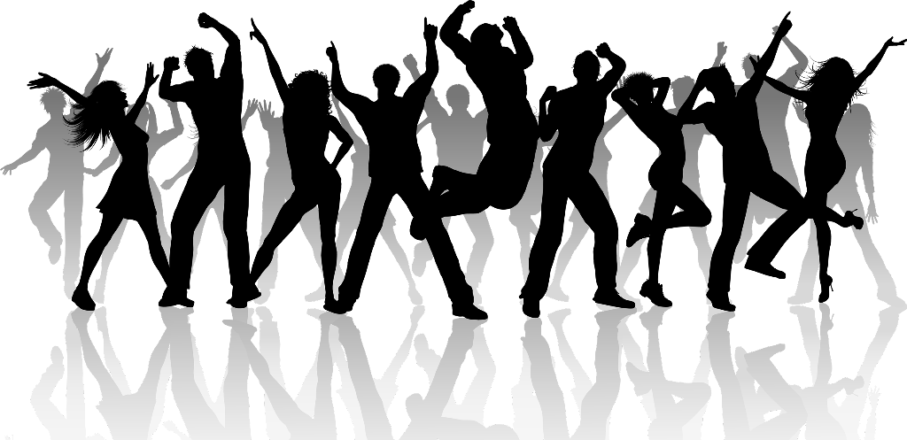 Dj Png - Group Of People Dancing (1000x486), Png Download