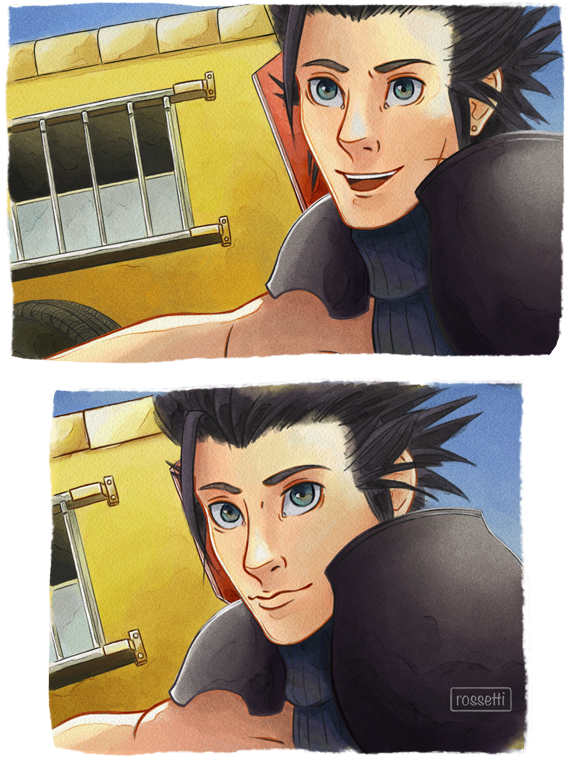 #finalfantasy #finalfantasyvii #ffvii #zackfair #zack - Cartoon (579x773), Png Download