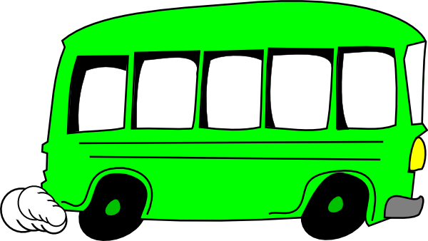 Green Bus Clip Art - Pink Bus Clip Art (600x338), Png Download