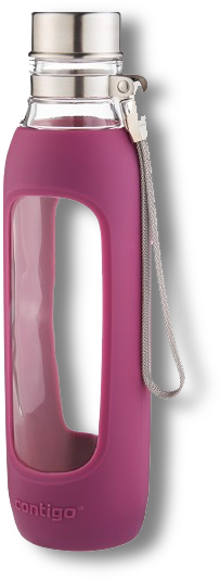 Reusable Bottle - - Contigo Purity Glass 20-oz. Water Bottle (black) (395x536), Png Download