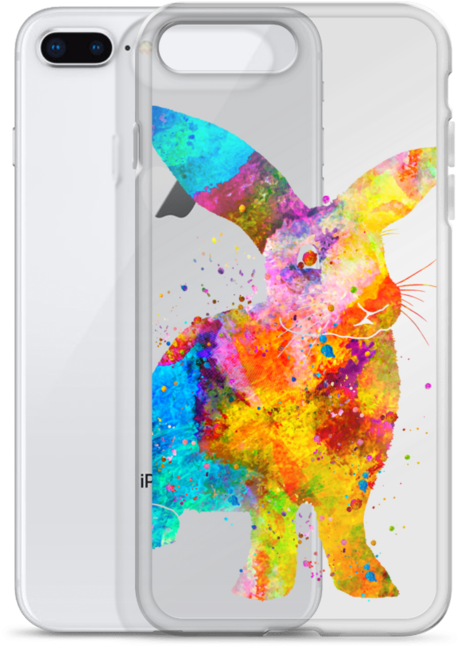 Watercolor Bunny Rabbit Clear Iphone Case - Painting (800x800), Png Download