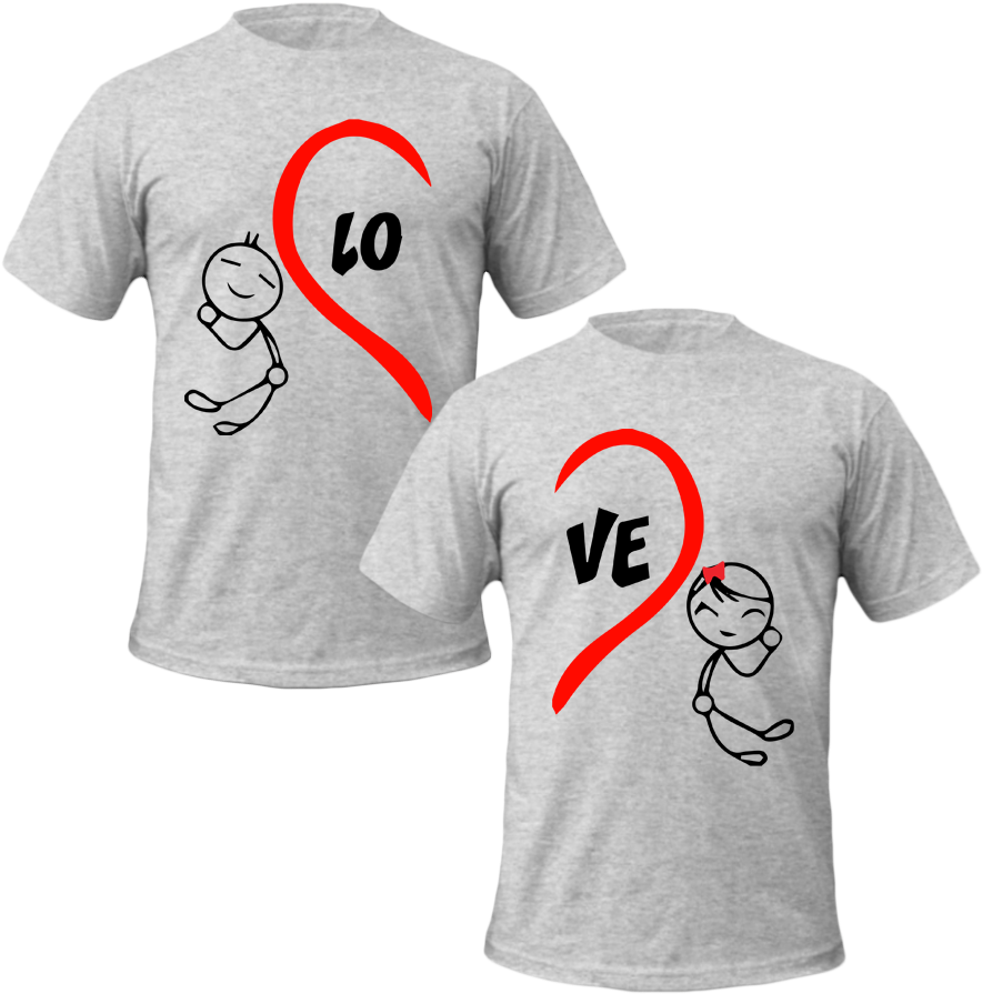 T-shirt With A Heart Png Image - Love Couple T Shirts (900x900), Png Download