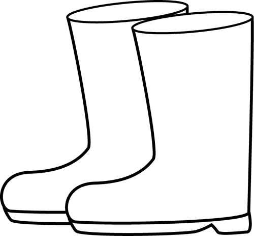 Rain - Gumboot Clipart Black And White (500x463), Png Download