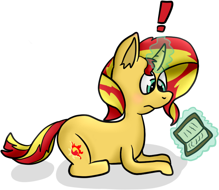 Xppp1n, Book, Exclamation Point, Magic, Pony, Prone, - Cartoon (797x705), Png Download
