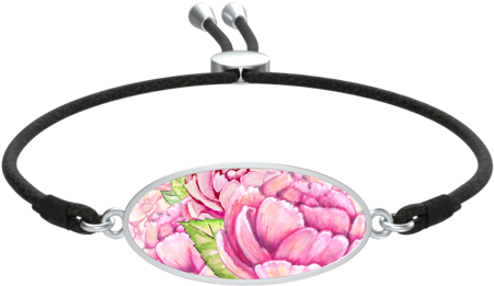 Watercolor Peony Cord Bracelet - Bracelet (500x500), Png Download