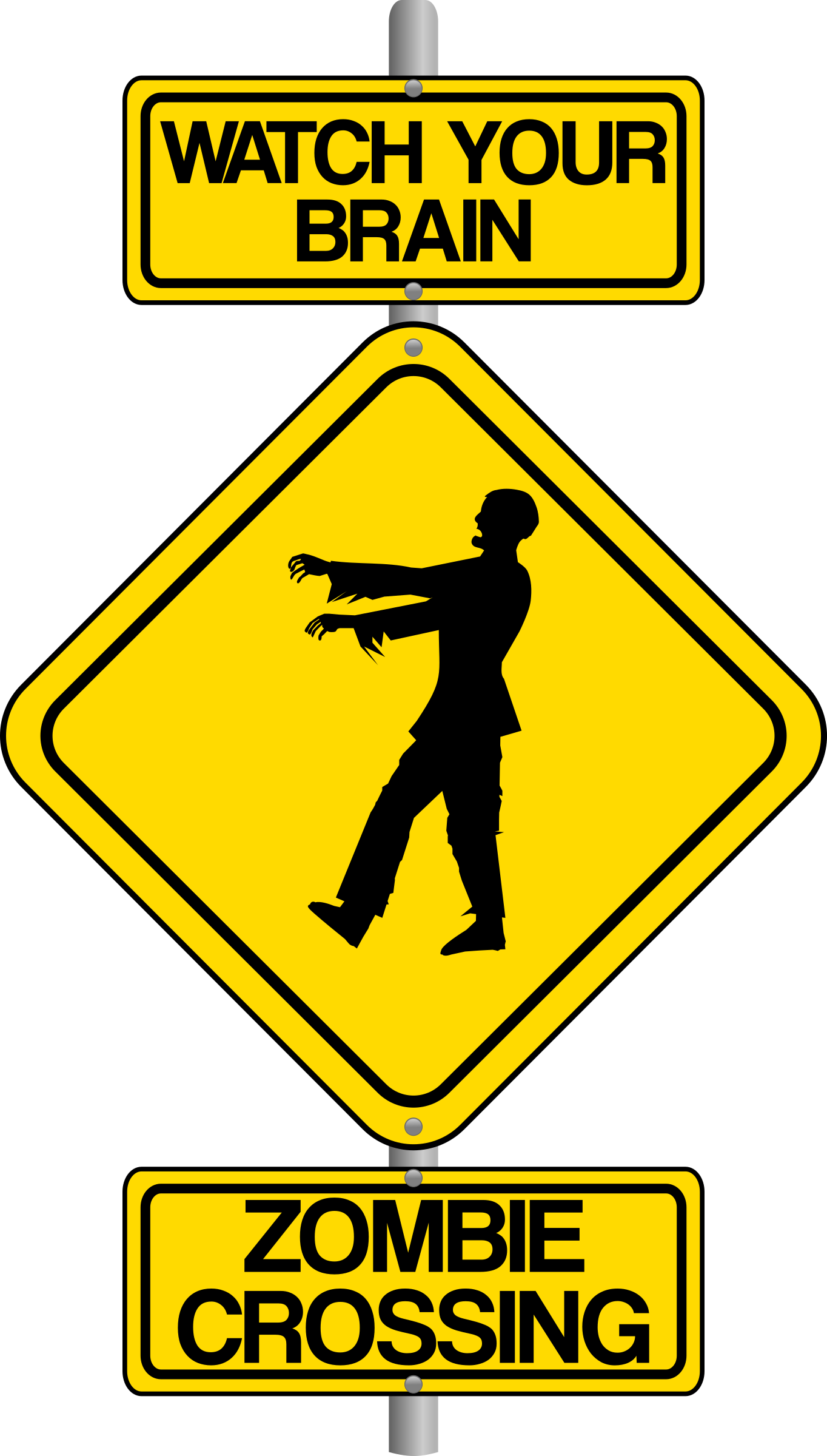Traffic Sign Art - Halloween Zombie Clip Art (600x1053), Png Download
