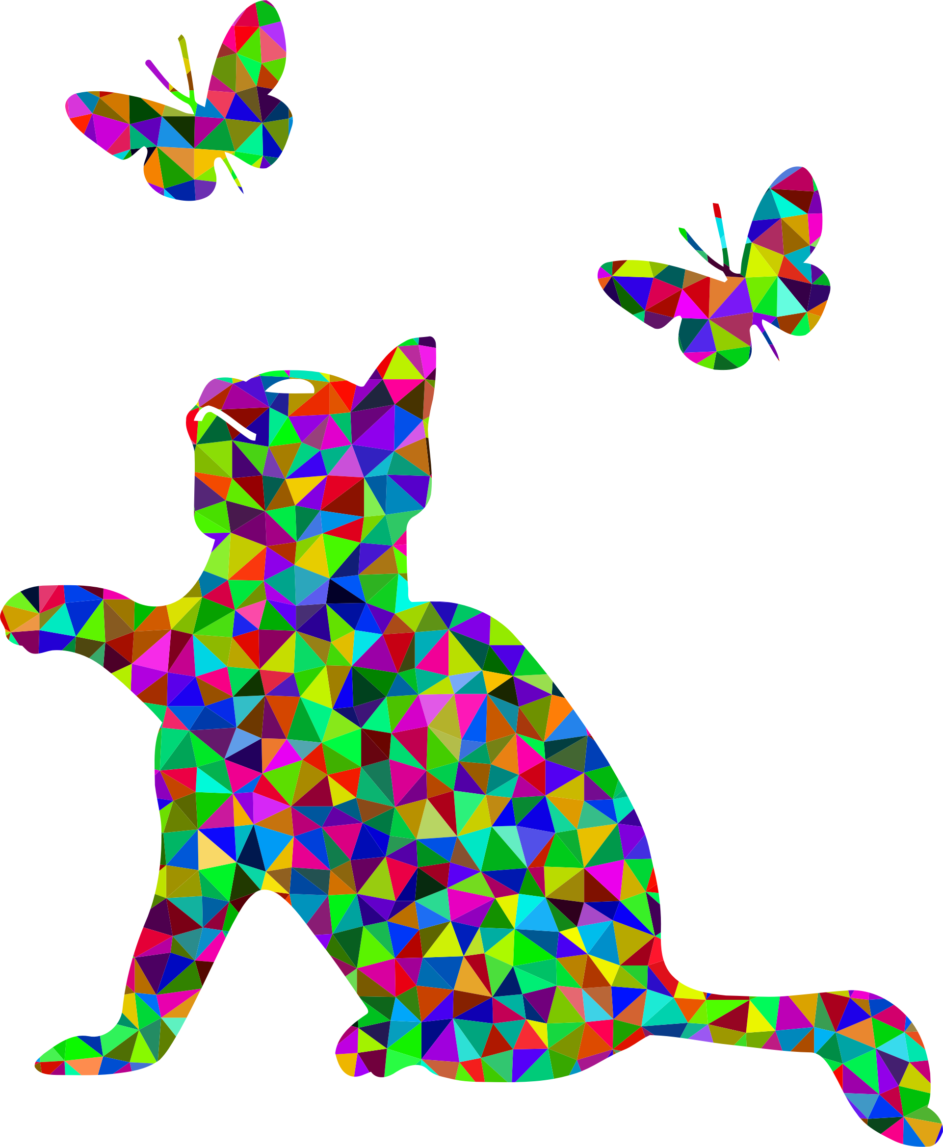 This Free Icons Png Design Of Prismatic Low Poly Kitten (1922x2338), Png Download