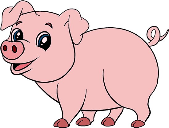 How To Draw A Cartoon Pig In A Few Easy Steps - Cartoon Image Of Pig (678x600), Png Download
