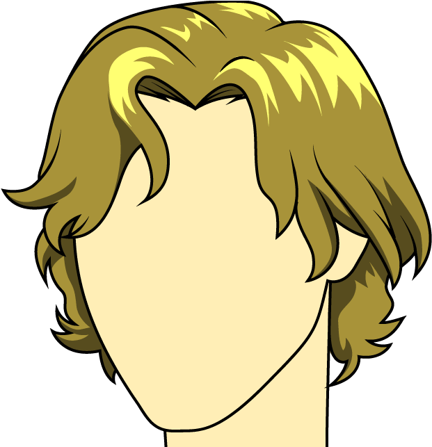 How To Draw Male Hairstyle - Long Guy Hair Cartoon (1000x642), Png Download