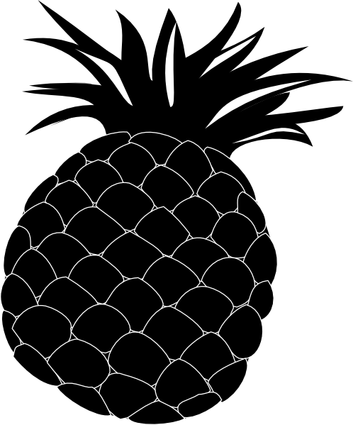 28 Collection Of Pineapple Silhouette Clipart - Fruit Silhouette Clip Art (498x599), Png Download