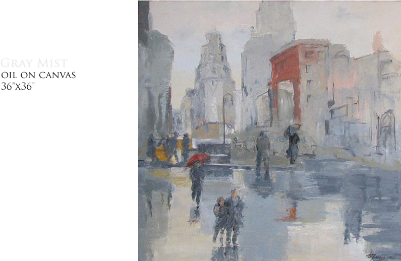 Gray-mist - Painting (900x550), Png Download