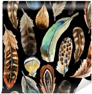 Lunch Napkins Aquarell Feathers (400x400), Png Download