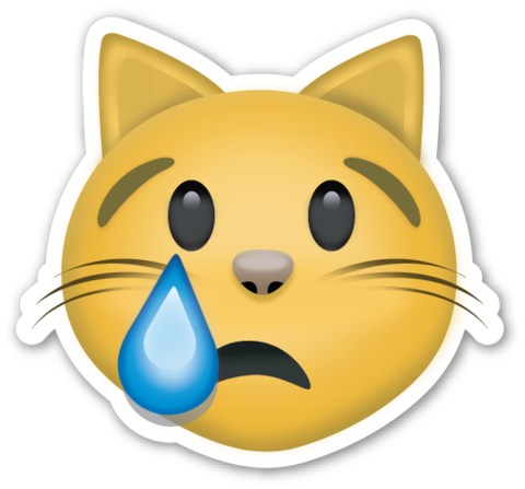 Crying Cat Face - Cat Laughing Emoji Transparent (480x447), Png Download