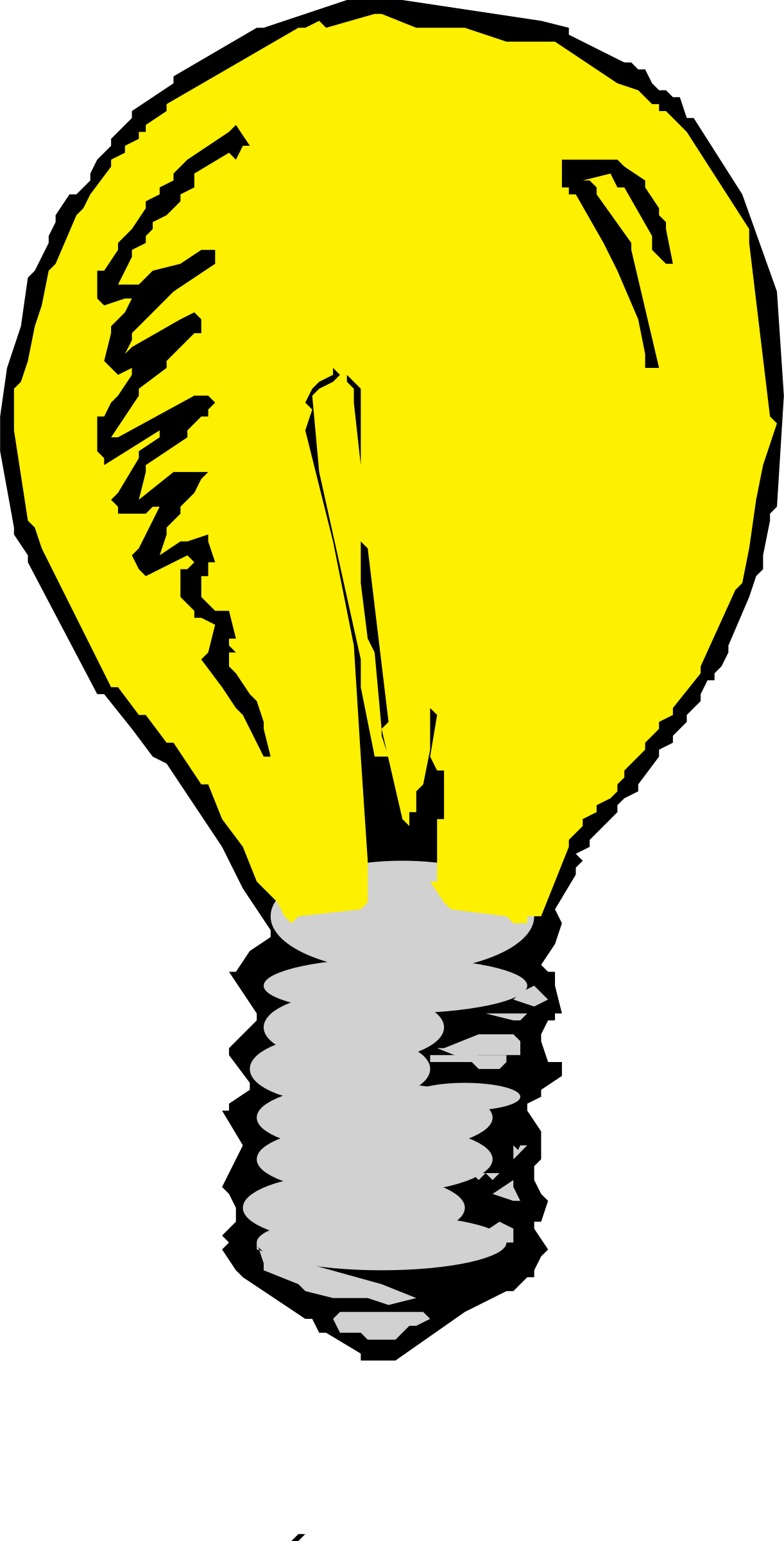 Vector Clip Art - Light Bulb Cartoon Transparent (600x1179), Png Download