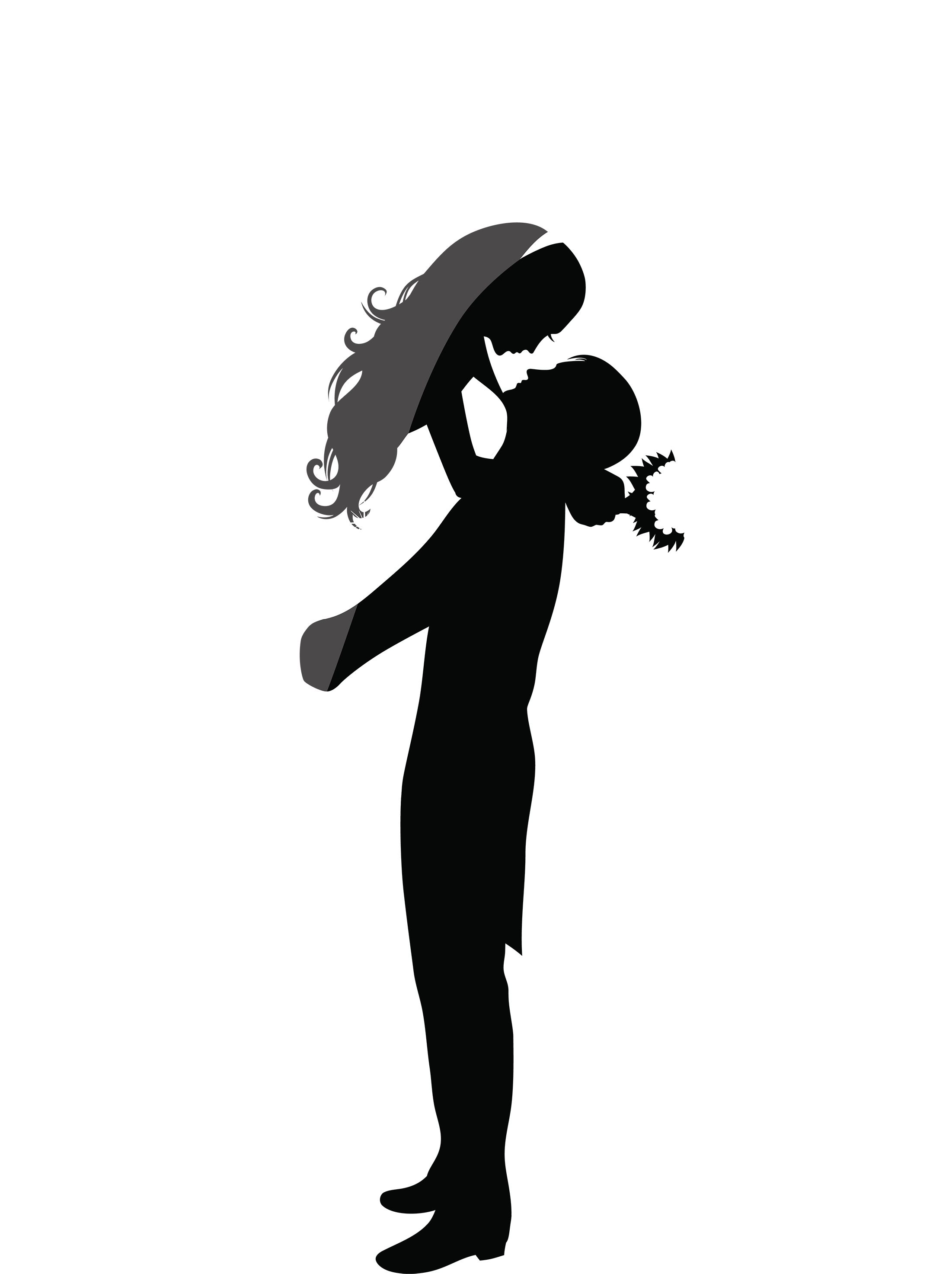 Wedding Couple Silhouettes Png Clip Art - Wedding Vector (2283x3000), Png Download