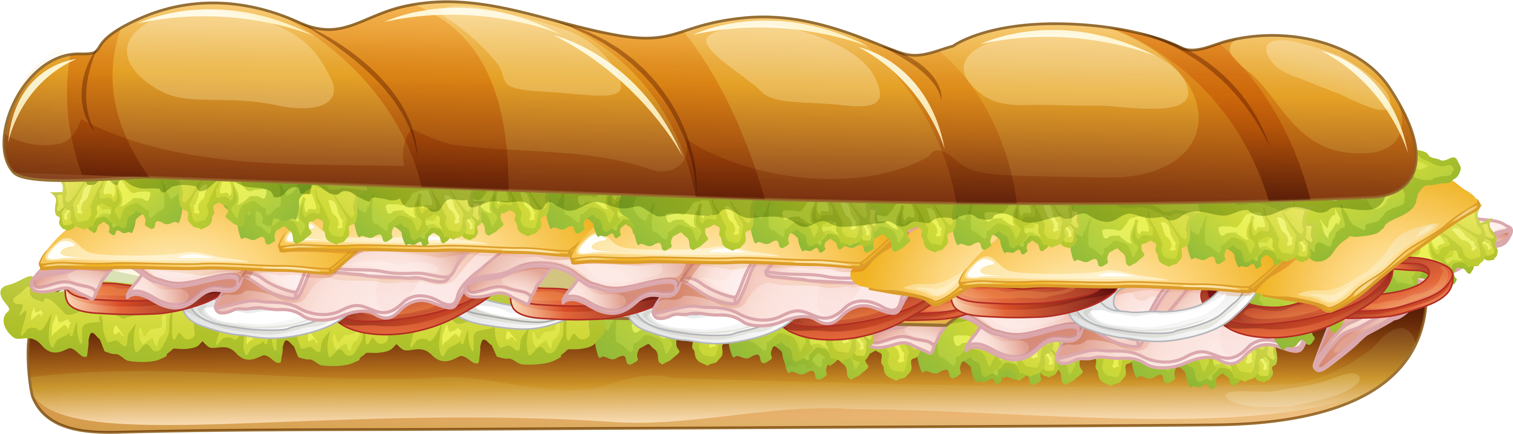 Sub Sandwich Clip Art (5047x1640), Png Download