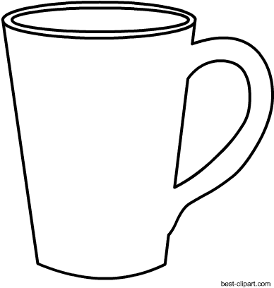 Black And White Coffee Mug Clip Art Free - Clip Art (450x450), Png Download