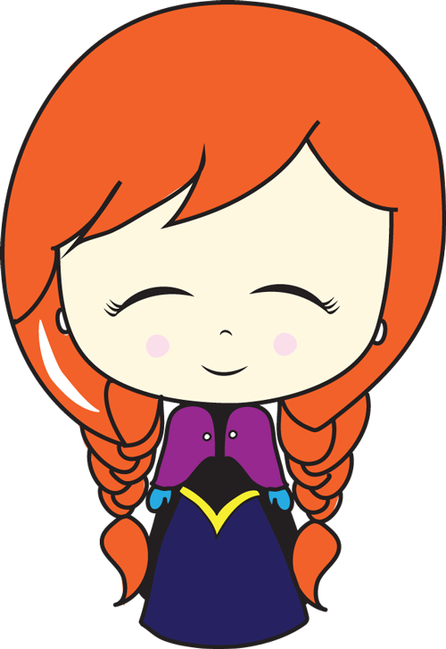 How To Draw A Chibi Baby Anna From Frozen With Easy - Anna Frozen Drawing Chibi (500x727), Png Download