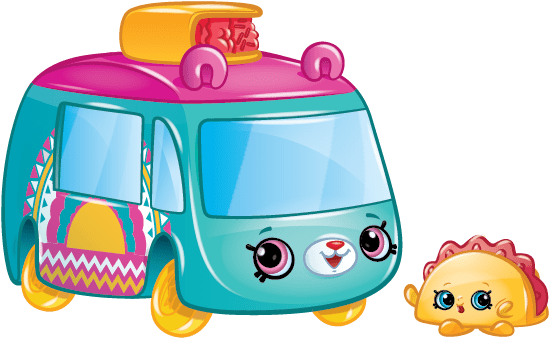 Ccs1 Traveling Taco - Shopkins Blue Cutie Car (576x495), Png Download