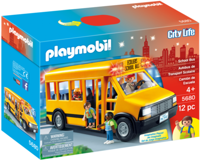 Playmobil 5680 - School Bus - Playmobil - School Bus (5680) (480x336), Png Download