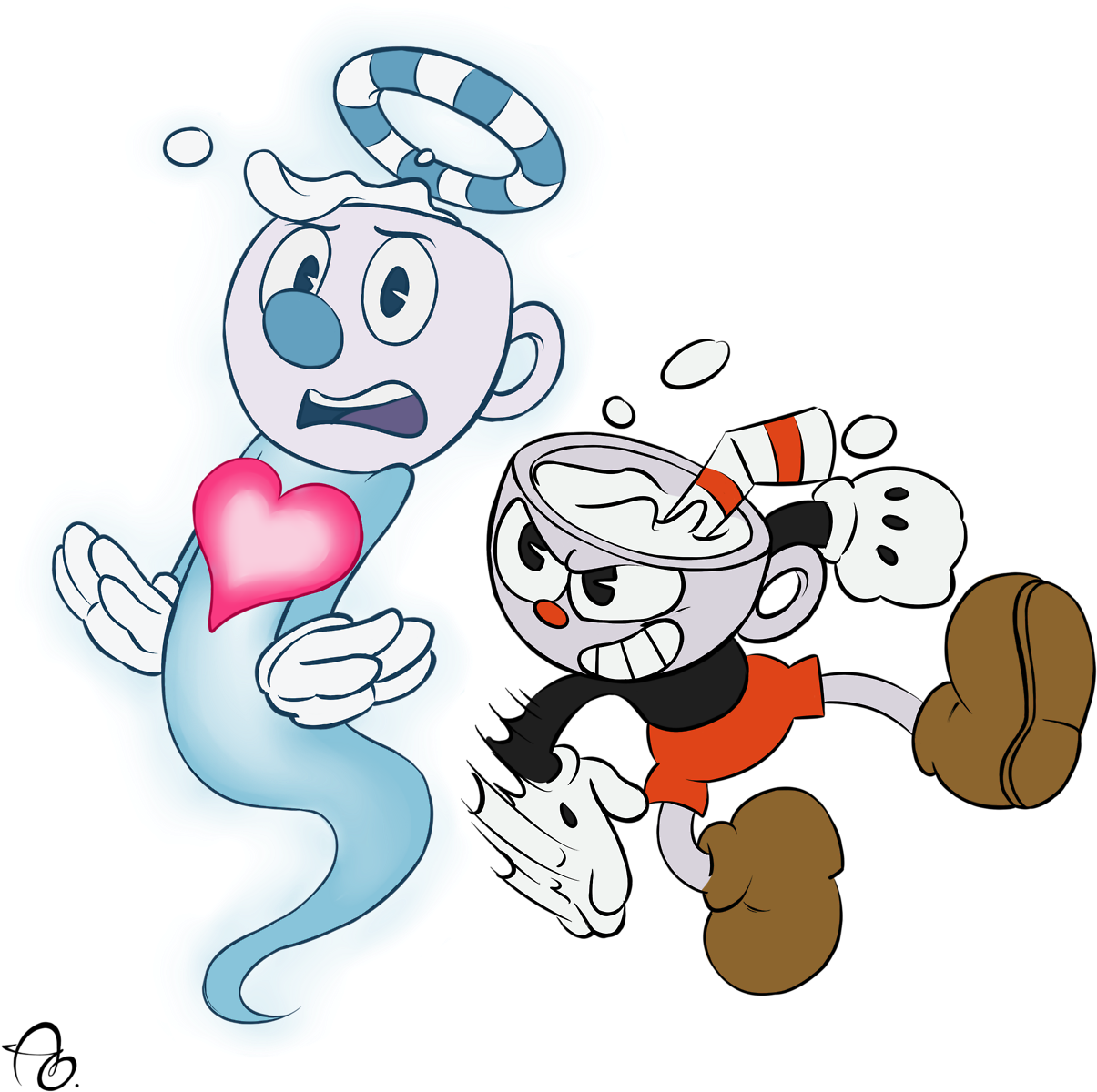 Jpg Freeuse Stock Smack Ass Know Your Meme Bendy And - Cuphead And Mugman Png (1280x1238), Png Download