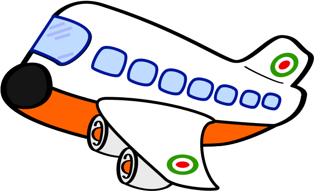 Airplane Cartoon Clip Art - Airplane Clipart Black And White (800x582), Png Download
