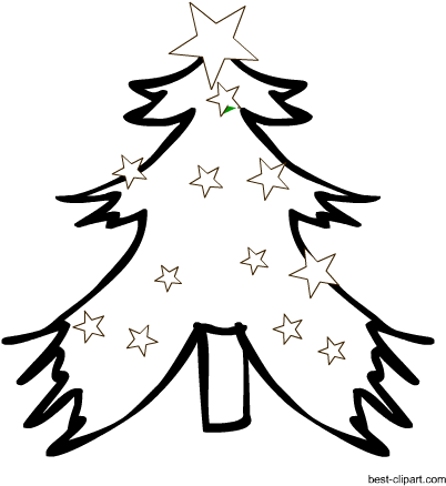 Black And White Christmas Tree Clip Art - Christmas Printables For Kids (450x450), Png Download