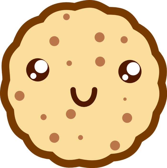 Cookies Vector Png Clipart Black And White Library - Kawaii Cookie Png (700x704), Png Download