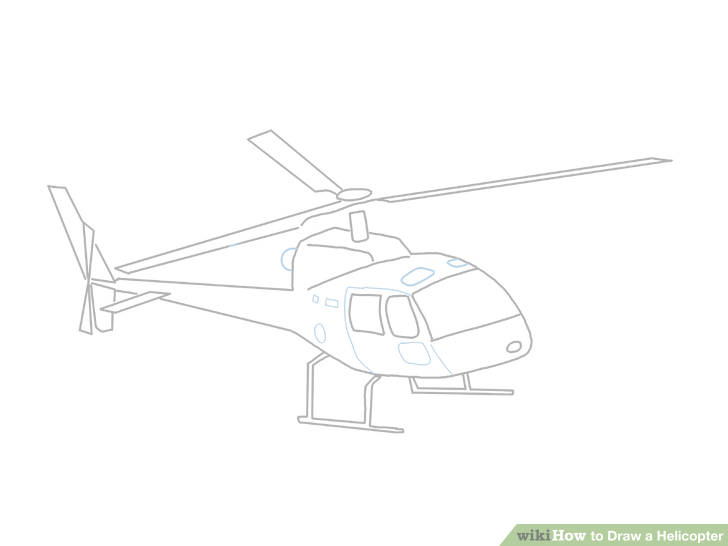 Image Titled Draw A Helicopter Step - Drawing (728x546), Png Download
