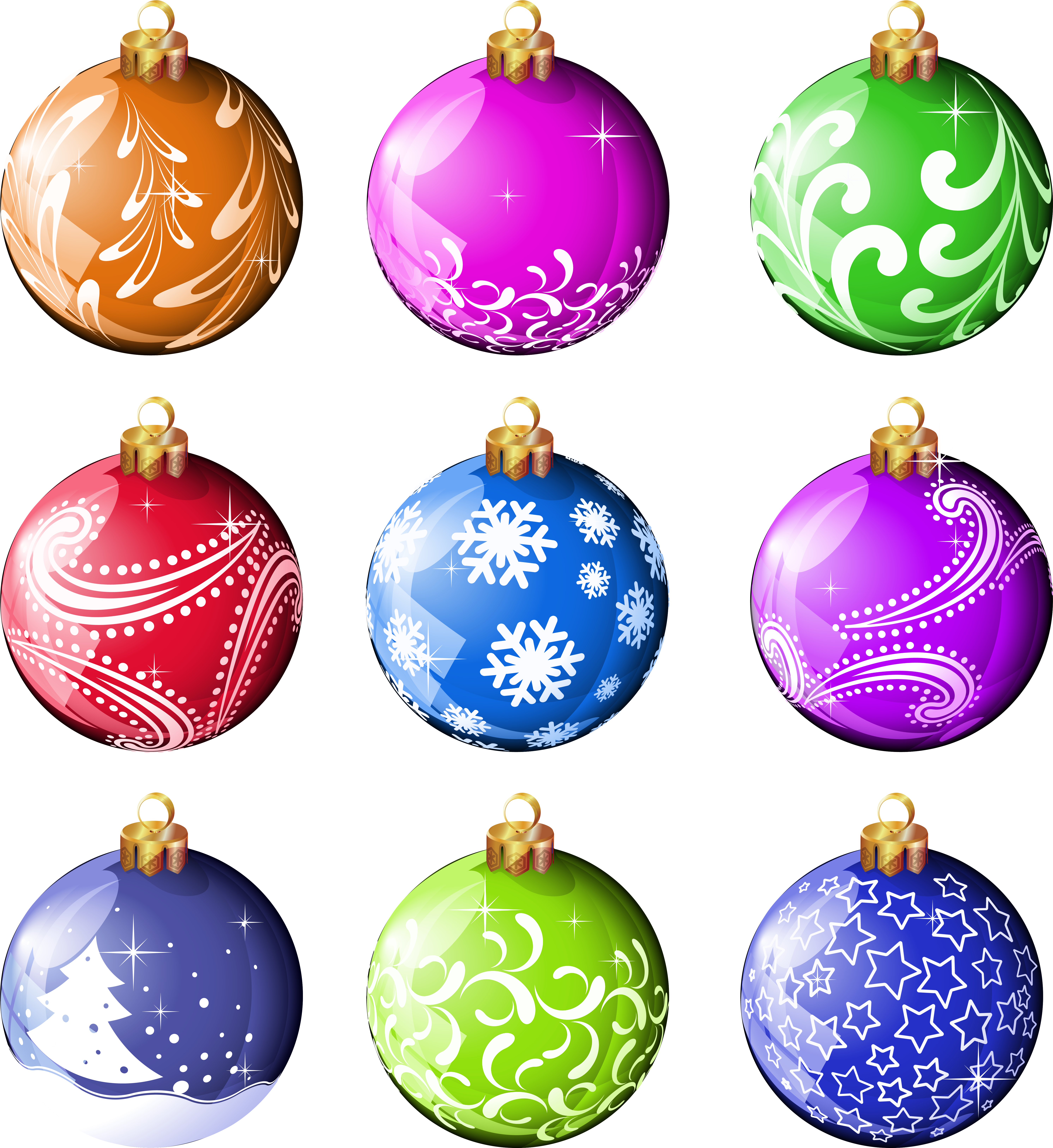 Collection Christmas Balls Ornaments Png Clipart - Christmas Balls (6208x6725), Png Download