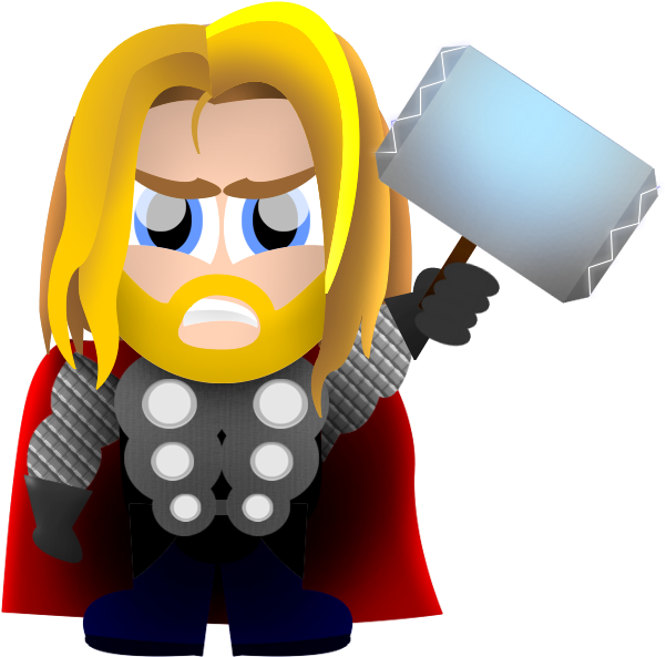 Cartoon Pencil And In Color Png Clipartix - Thor Clip Art (643x662), Png Download