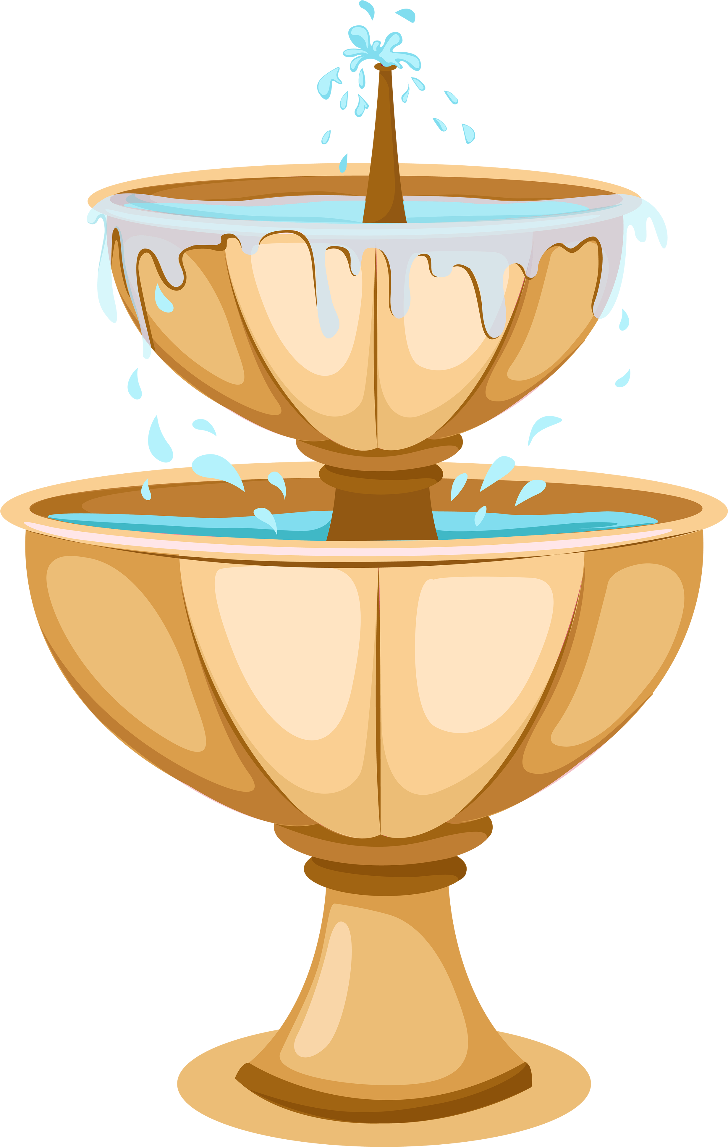 Garden Fountain Png Clipart - Cartoon Fountain (2539x4000), Png Download