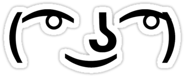 Simple Lenny Face Meme Lenny Face Meme Design Stickers - Lenny Face (375x360), Png Download