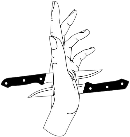 { Like The Knife Stabbed Through Ellana's Hand, Thia - Aesthetic Art Black And White (446x470), Png Download