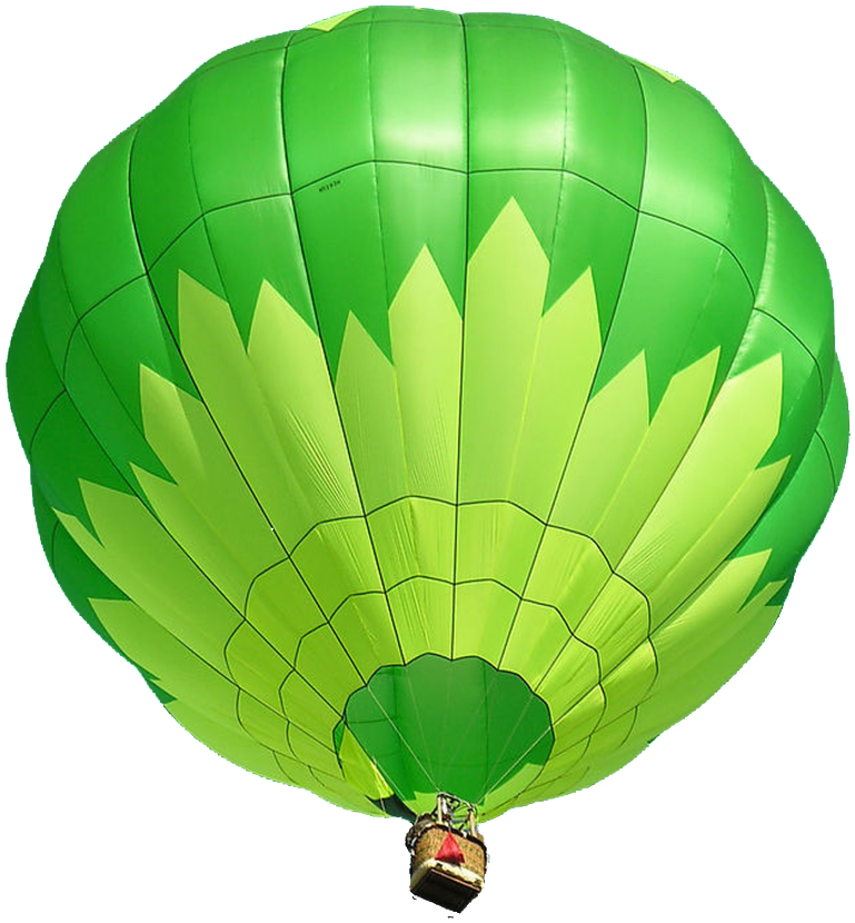 Green Hot Air Balloon Png Watercolor - Hot Air Balloons In Green (1024x1012), Png Download
