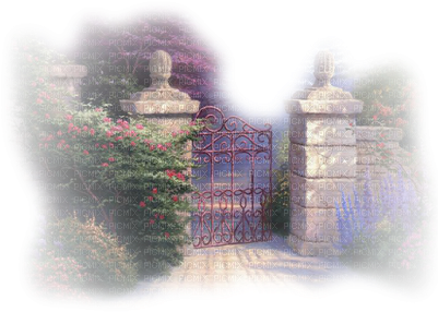 Le Portail Du Jardin Sophiejustemoi - Thomas Kinkade - Open Gate Artist's Proof On Canvas (400x300), Png Download