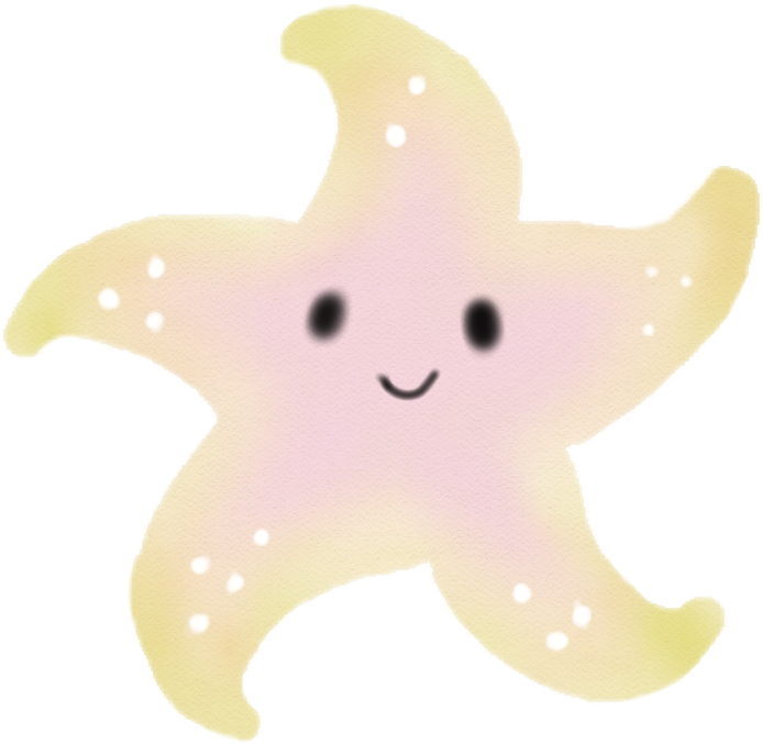 Estreladomar Starfish Aquarela Watercolor Catarinazs - Cartoon (694x677), Png Download