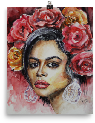 Mexican Woman Print - Modern Art (600x600), Png Download