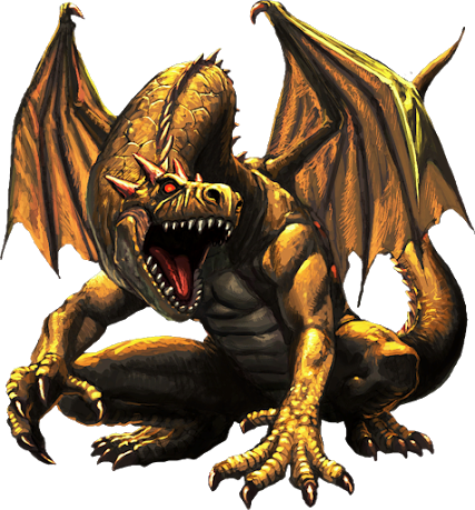 Gold Dragon - Dragon With Clear Background (427x459), Png Download