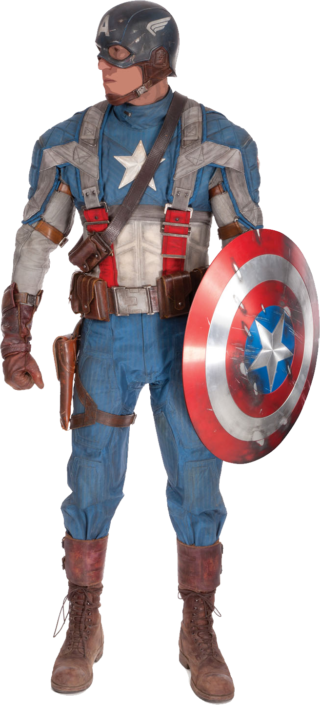 Captain America Png Image - Chris Evans Captain America Png (656x1445), Png Download
