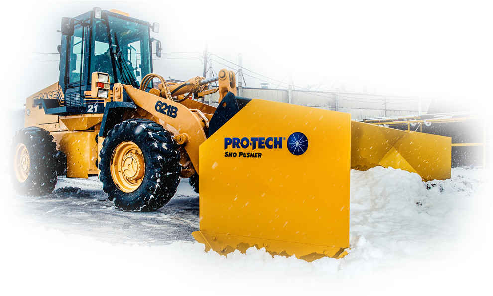Protec Snow Pusher Clearing Snow (1050x600), Png Download