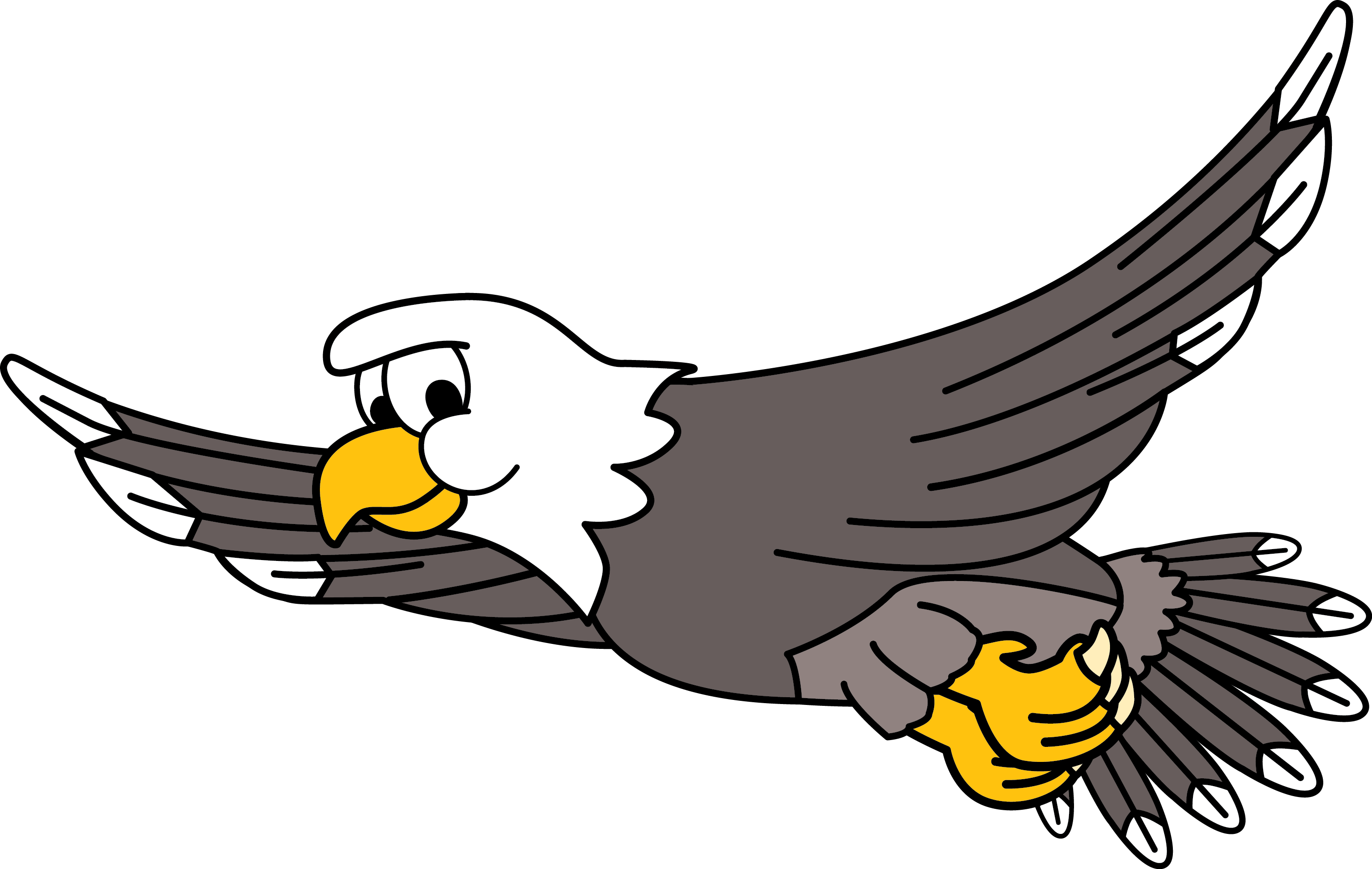Soaring Eagle - Cartoon Eagles Png (3011x1907), Png Download