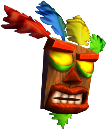 What Is Iconic In Crash Bandicoot - Aku Aku Crash Nitro Kart (367x446), Png Download