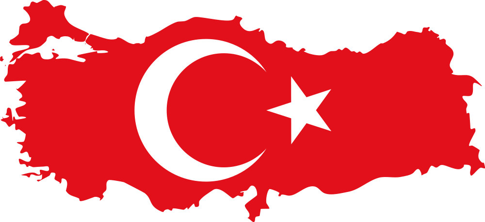File - Turkish Map-flag - Png - Turkey Map Flag Png (1000x459), Png Download