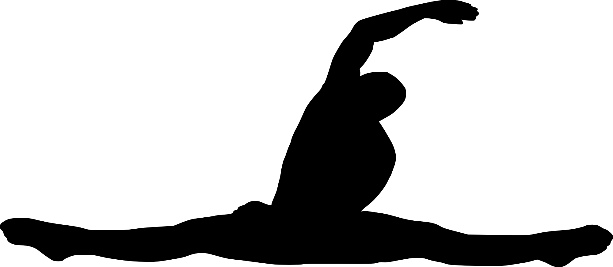 Free Download - Yoga Silhouettes Free Transparent Background (2000x871), Png Download